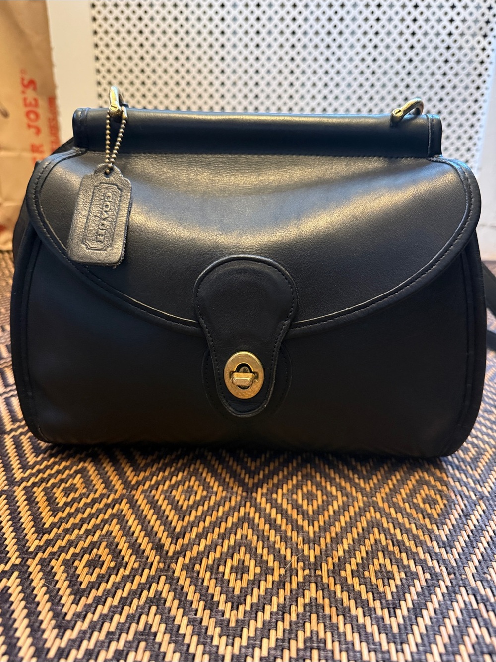 Vintage Coach LOGAN BAG 9907 black with brass - Picture 3 of 14